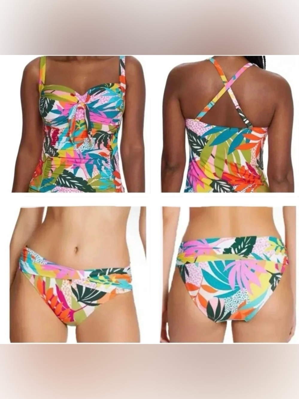 Bleu Rod Beattie Tankini Swimsuit Size 6D and Sarong Hipster Bottom Size 6